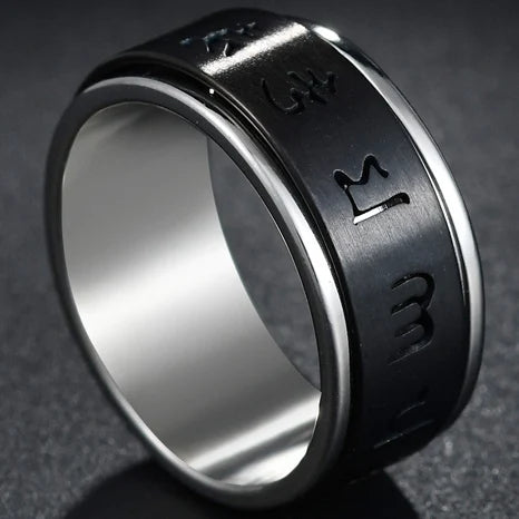 Bague Fidget Rotative en Acier Inoxydable – Chiffres Romains
