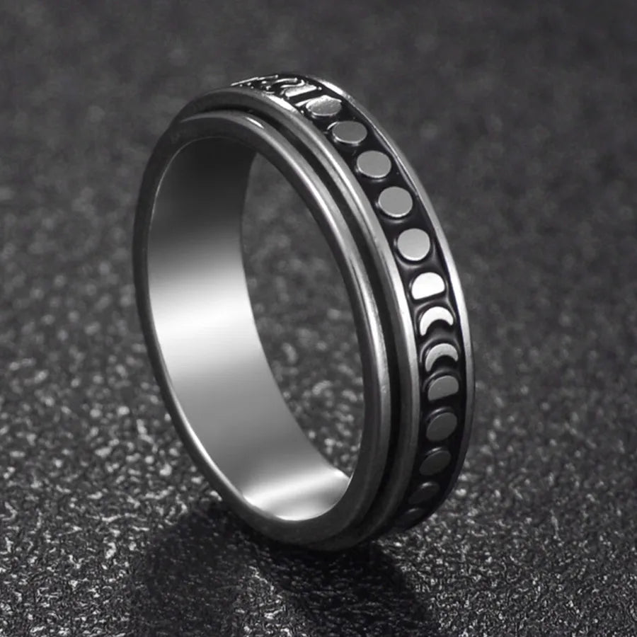 Bague Fidget Rotative en Acier Inoxydable – Chiffres Romains