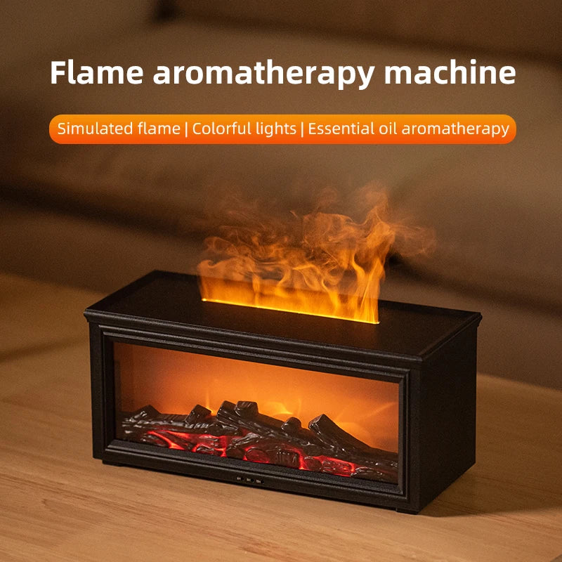 Diffuseur Huiles Essentielles Flamme - Humidificateur 7 Couleurs LED