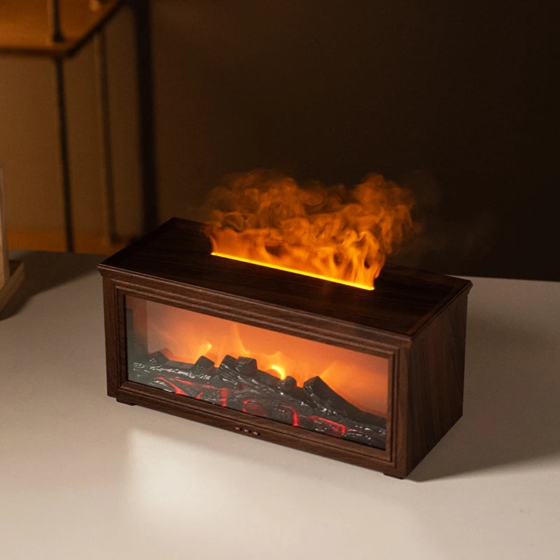 Diffuseur Huiles Essentielles Flamme - Humidificateur 7 Couleurs LED