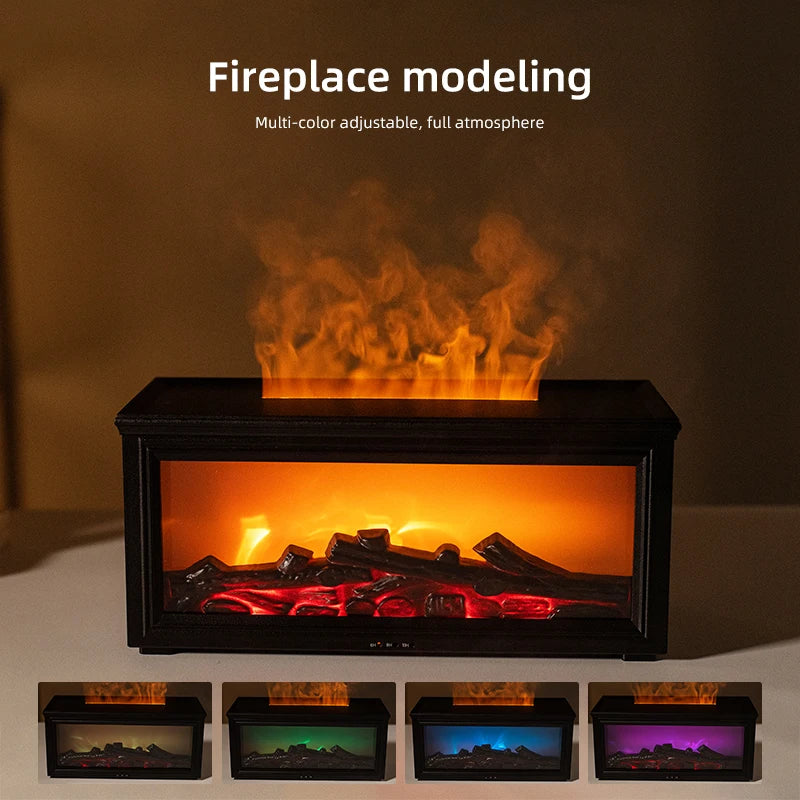 Diffuseur Huiles Essentielles Flamme - Humidificateur 7 Couleurs LED