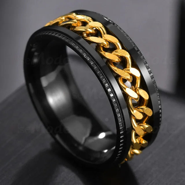 Bague Rotative Acier Inoxydable - Bijou Méditation Pleine Conscience