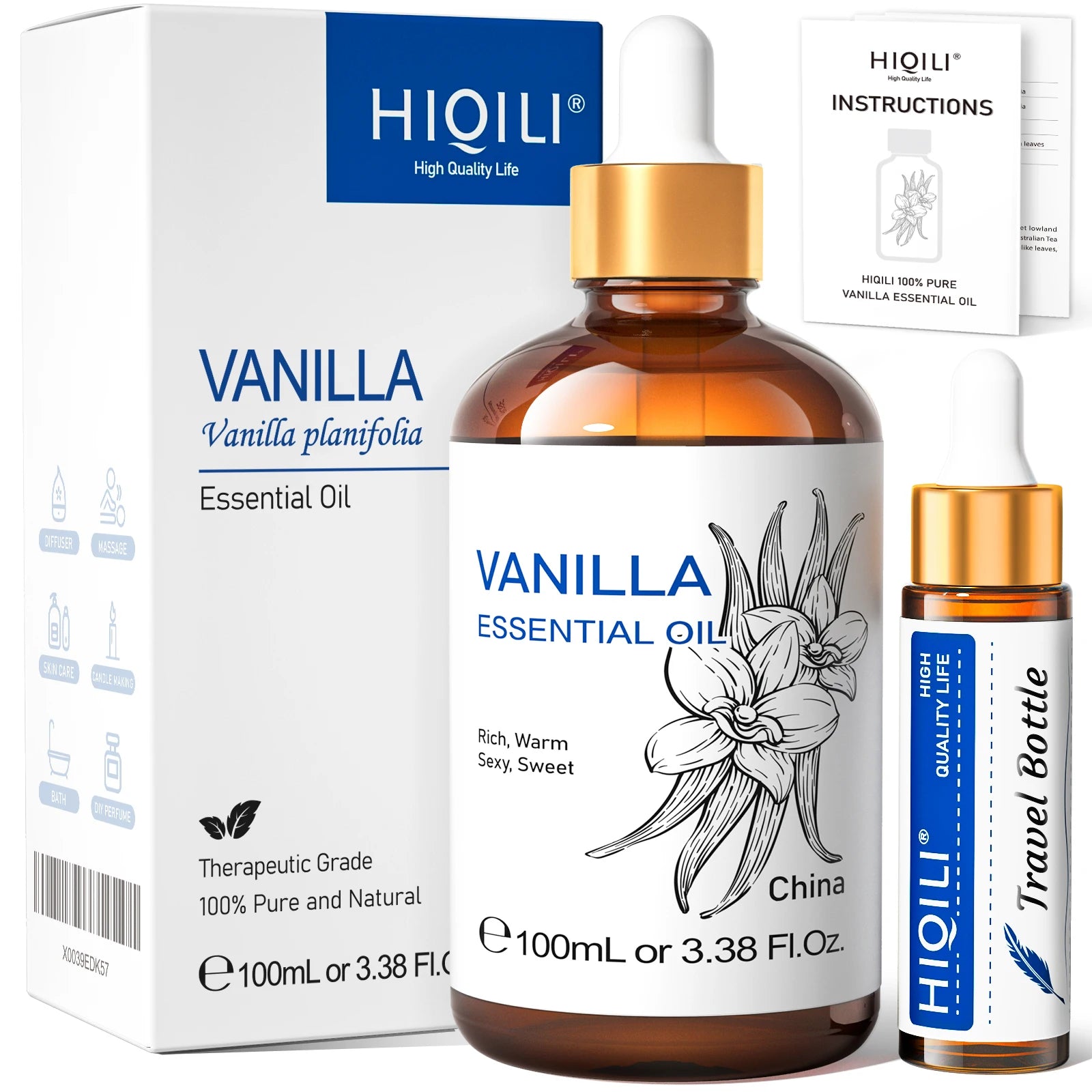HIQILI Pure Lavender Essential Oil 100ml – Aromatherapy