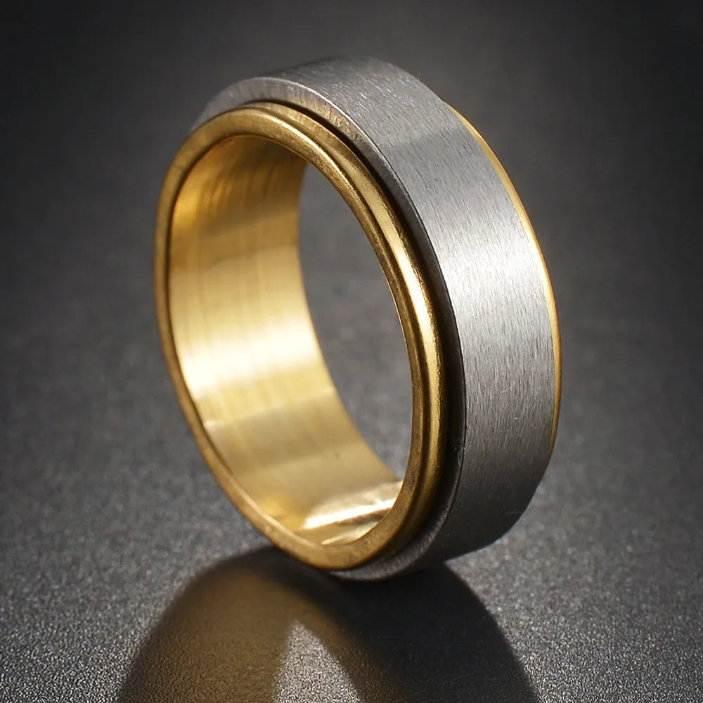 Bague Fidget Rotative en Acier Inoxydable – Chiffres Romains