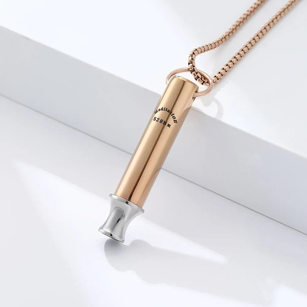 528Hz Meditation Pendant Necklace (Steel) – Mindfulness, Unisex