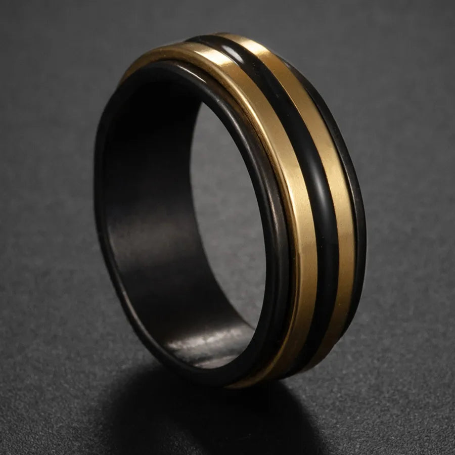Bague Fidget Rotative en Acier Inoxydable – Chiffres Romains