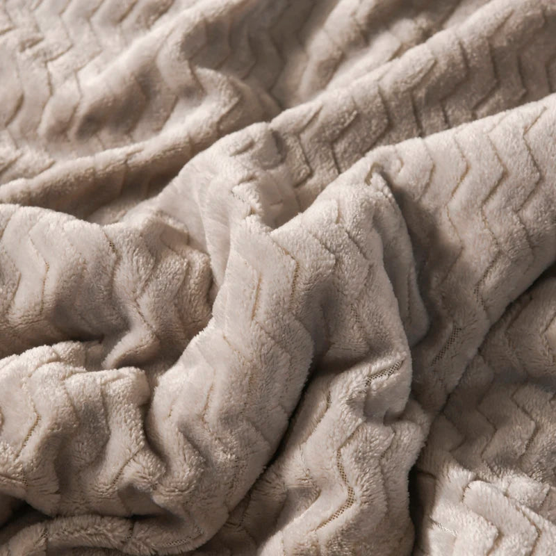 3-Layer Ribbed Velvet Blanket – Warm & Cozy for Winter