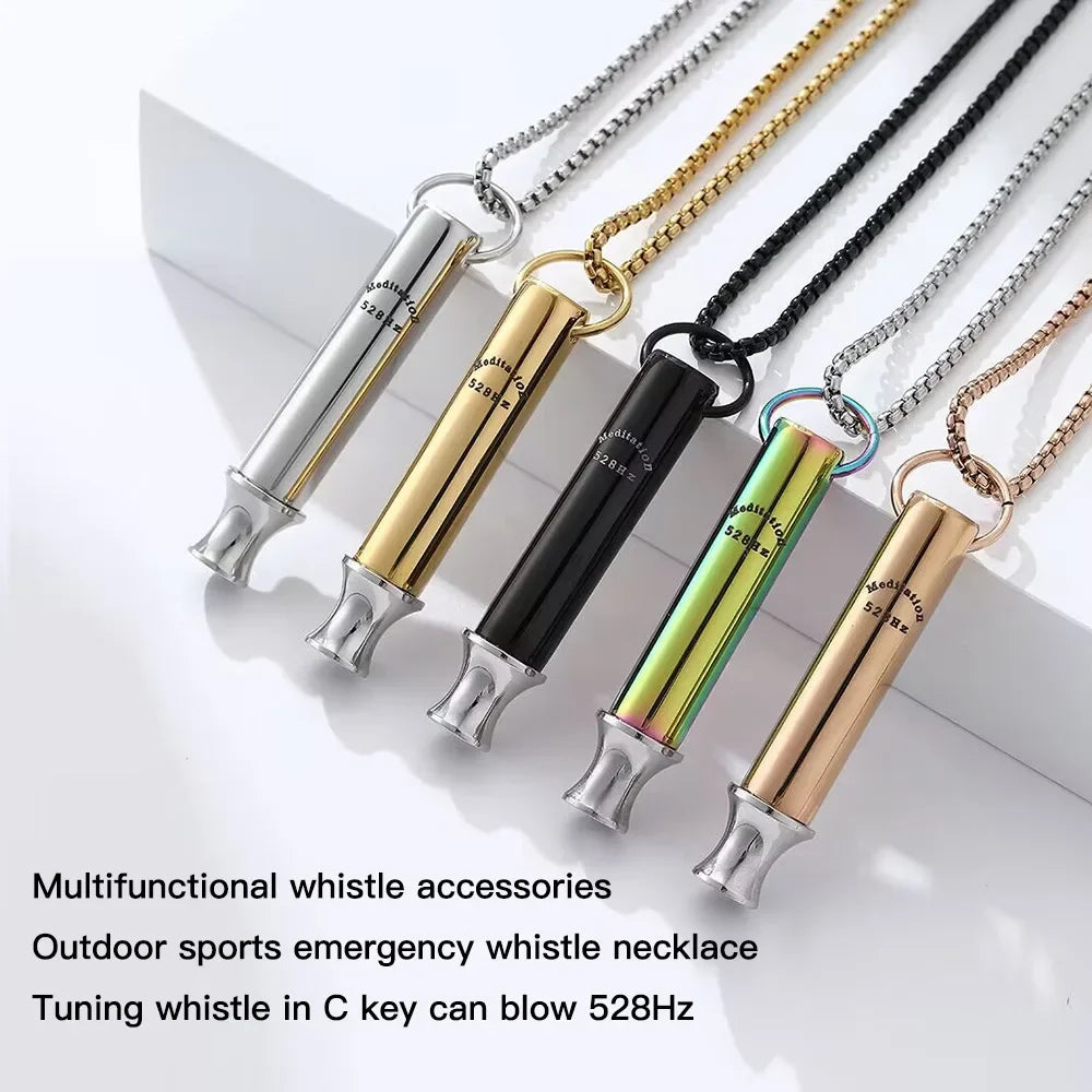 528Hz Meditation Pendant Necklace (Steel) – Mindfulness, Unisex