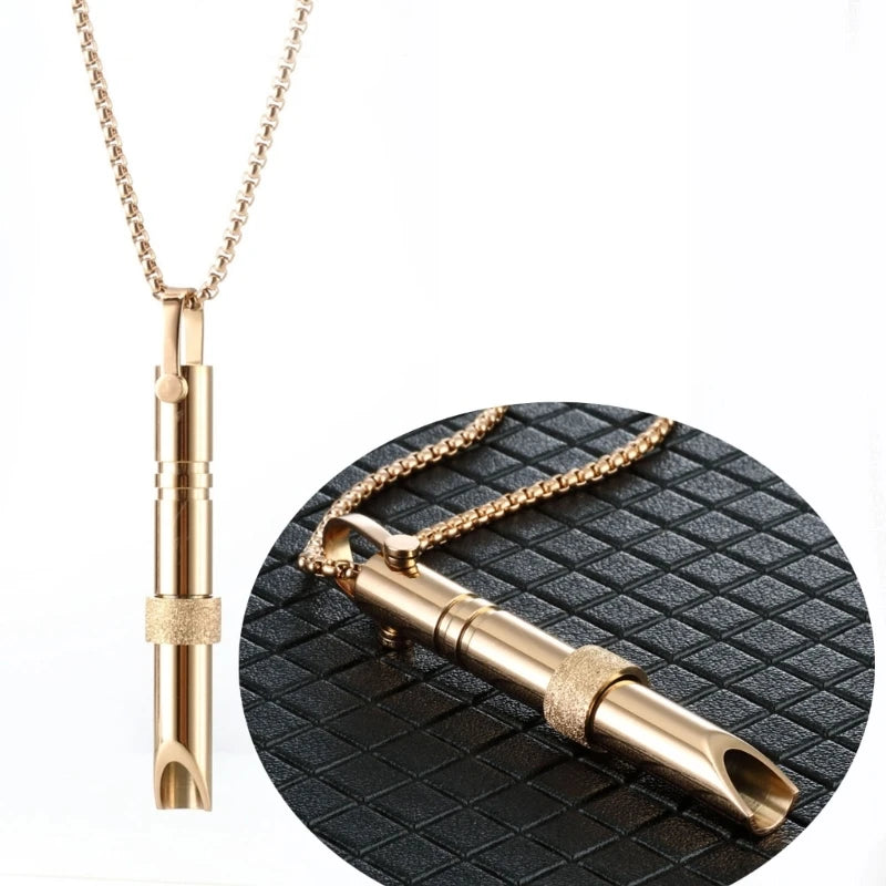 Couple Meditation Necklace (Steel) – Geometric Pendant, Unisex