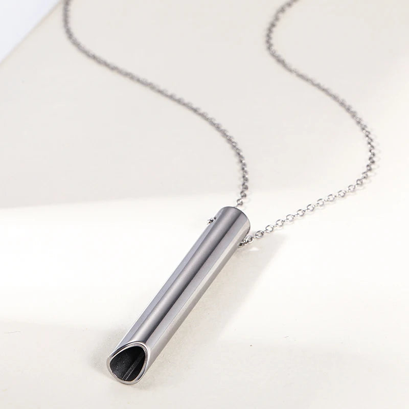 Couple Meditation Necklace (Steel) – Geometric Pendant, Unisex