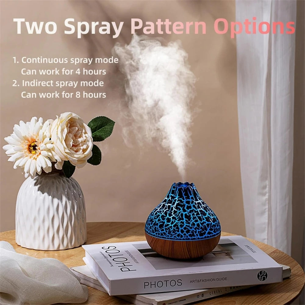 Humidificateur Volcano 300ml - Diffuseur 7 Couleurs LED