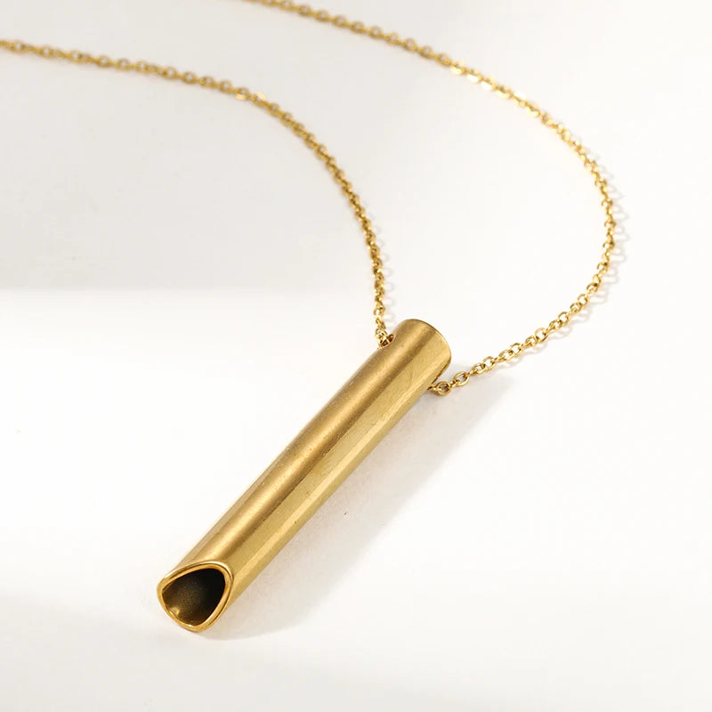 Couple Meditation Necklace (Steel) – Geometric Pendant, Unisex