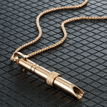 Couple Meditation Necklace (Steel) – Geometric Pendant, Unisex