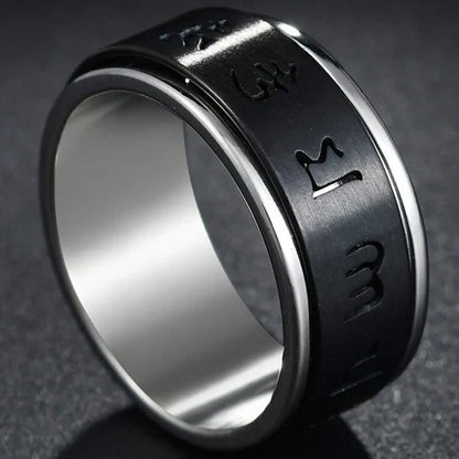 Bague Fidget Rotative en Acier Inoxydable – Chiffres Romains