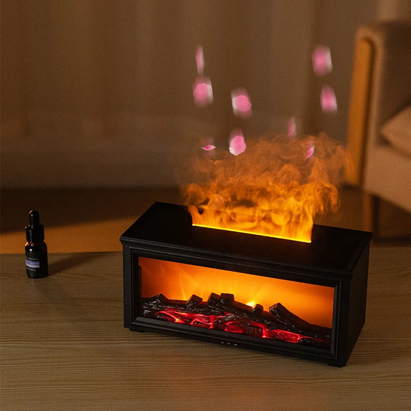 Diffuseur Huiles Essentielles Flamme - Humidificateur 7 Couleurs LED