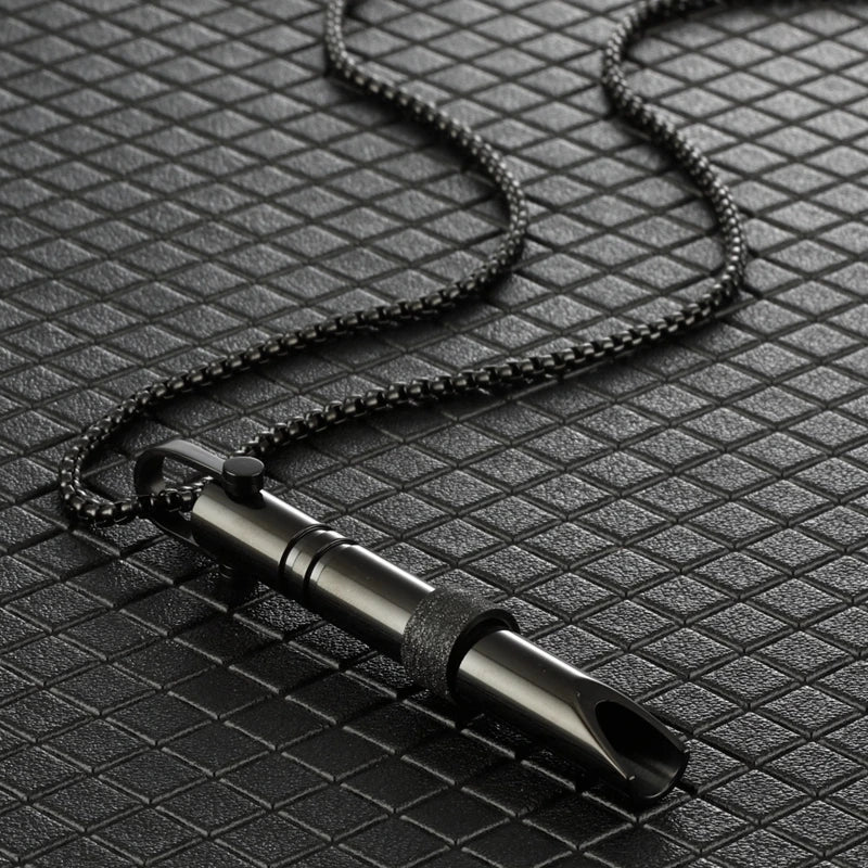 Couple Meditation Necklace (Steel) – Geometric Pendant, Unisex
