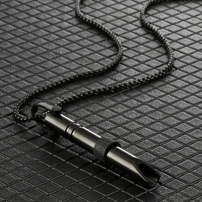 Couple Meditation Necklace (Steel) – Geometric Pendant, Unisex