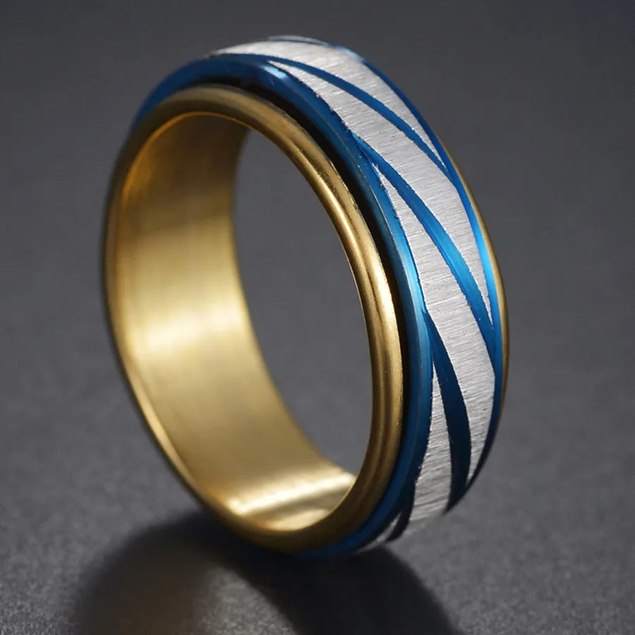 Bague Fidget Rotative en Acier Inoxydable – Chiffres Romains