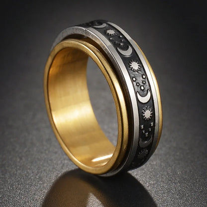 Bague Fidget Rotative en Acier Inoxydable – Chiffres Romains