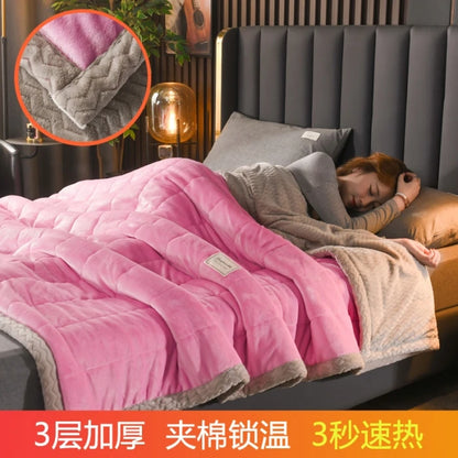 3-Layer Ribbed Velvet Blanket – Warm &amp; Cozy for Winter
