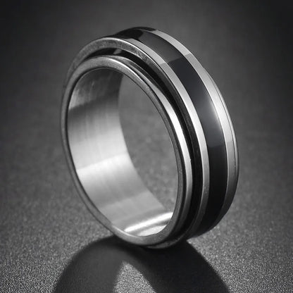 Bague Fidget Rotative en Acier Inoxydable – Chiffres Romains
