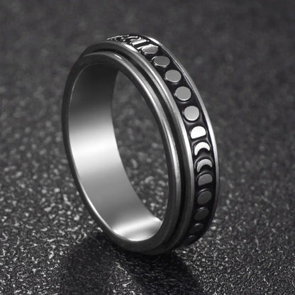 Bague Fidget Rotative en Acier Inoxydable – Chiffres Romains