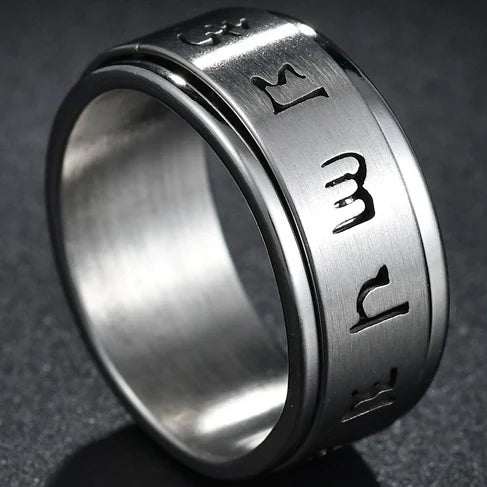 Bague Fidget Rotative en Acier Inoxydable – Chiffres Romains