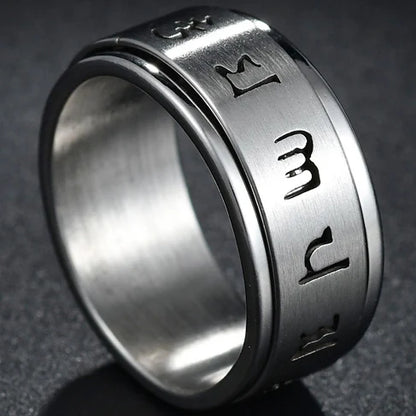Bague Fidget Rotative en Acier Inoxydable – Chiffres Romains