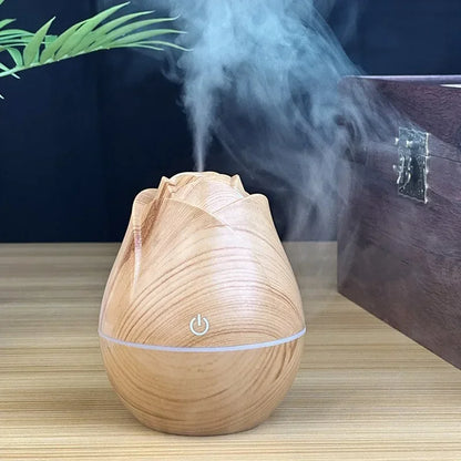 Humidificateur USB Bois Rose - Diffuseur LED Silencieux