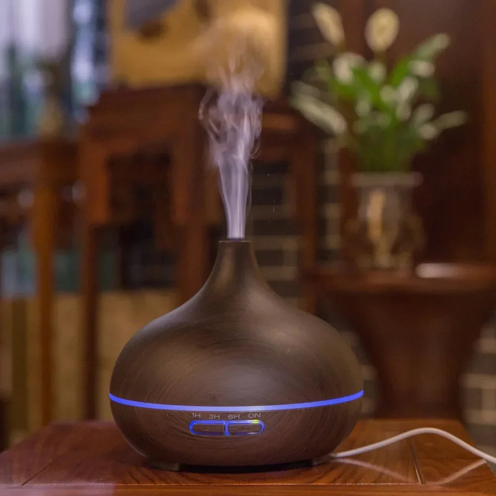 Large-Capacity Wooden Essential Oil Diffuser – Silent