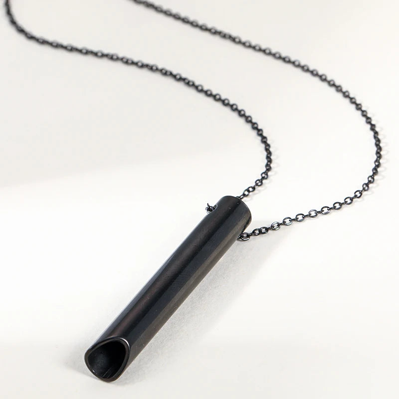 Couple Meditation Necklace (Steel) – Geometric Pendant, Unisex