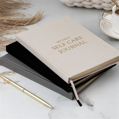 Five-Minute Gratitude Journal – Personal Development Notebook with Fabric Cover