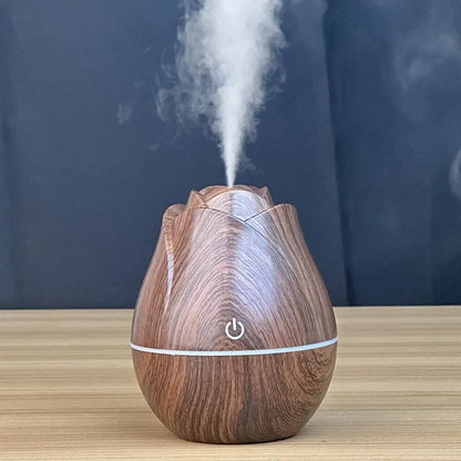 Humidificateur USB Bois Rose - Diffuseur LED Silencieux