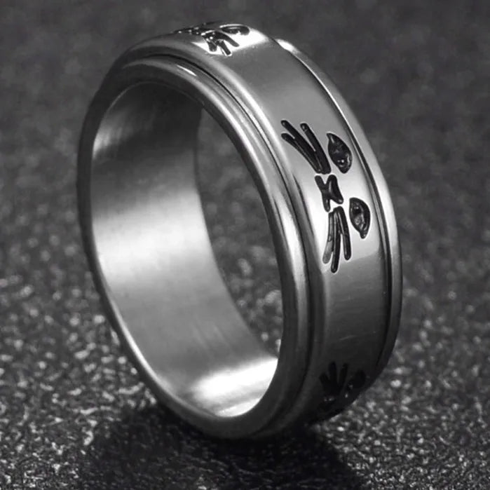 Bague Fidget Rotative en Acier Inoxydable – Chiffres Romains