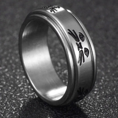Bague Fidget Rotative en Acier Inoxydable – Chiffres Romains