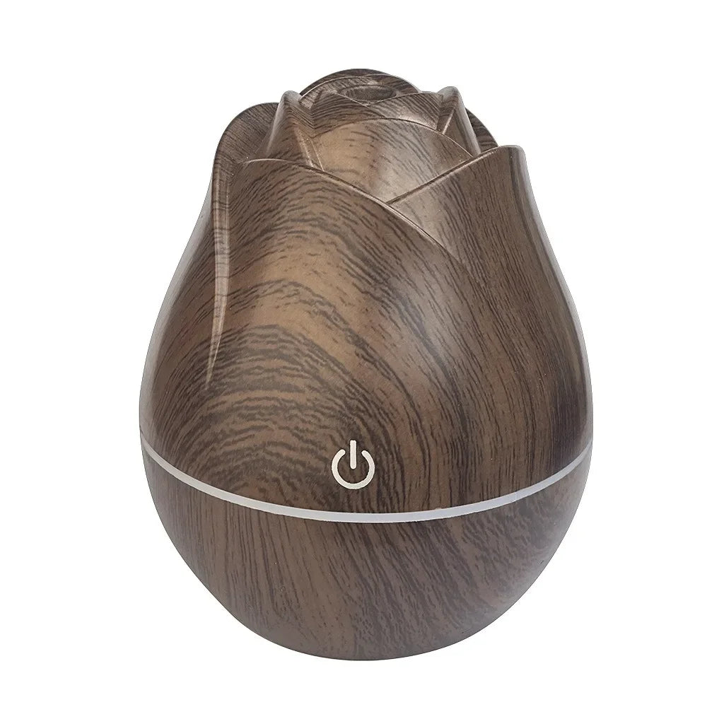 Humidificateur USB Bois Rose - Diffuseur LED Silencieux