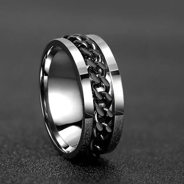 Bague Rotative Acier Inoxydable - Bijou Méditation Pleine Conscience