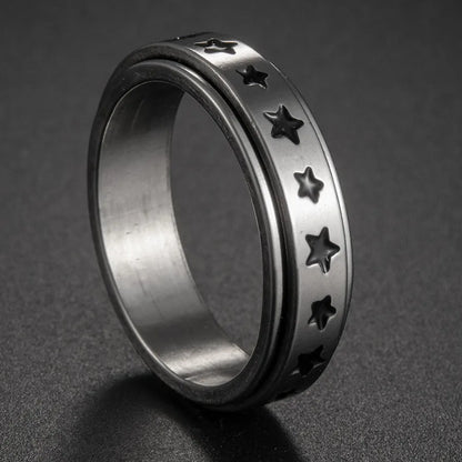 Bague Fidget Rotative en Acier Inoxydable – Chiffres Romains