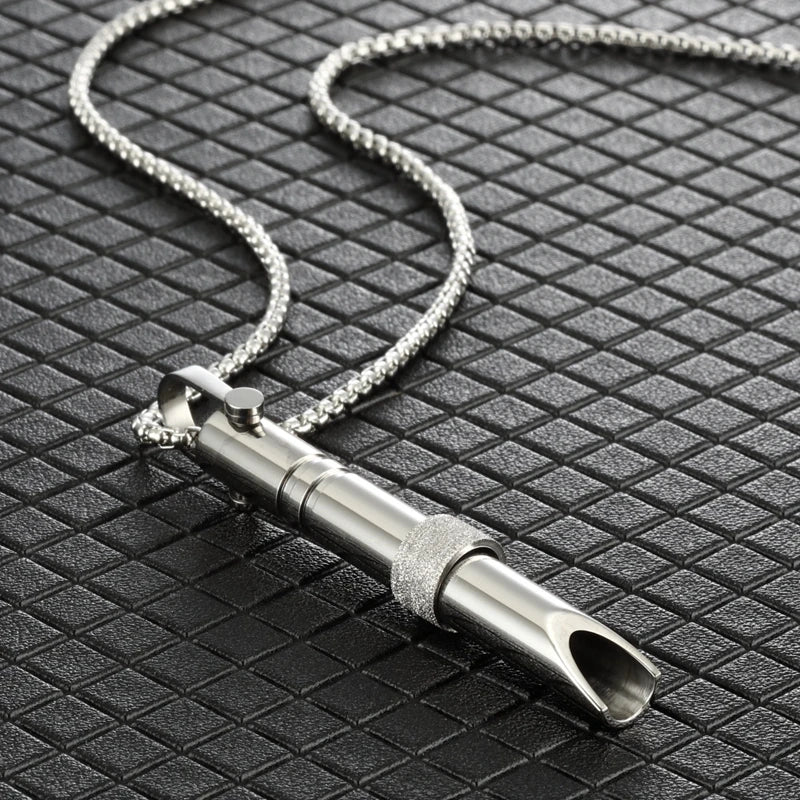 Couple Meditation Necklace (Steel) – Geometric Pendant, Unisex