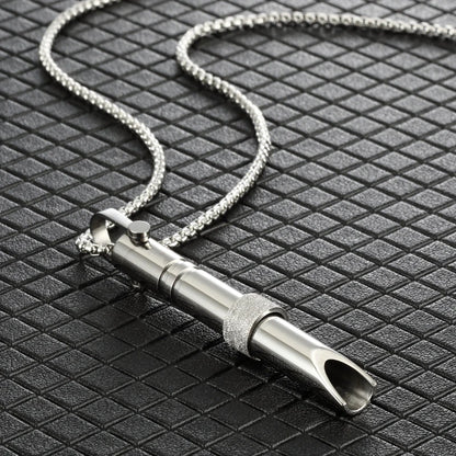 Couple Meditation Necklace (Steel) – Geometric Pendant, Unisex