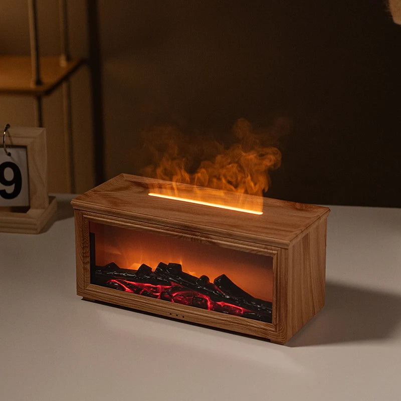 Diffuseur Huiles Essentielles Flamme - Humidificateur 7 Couleurs LED