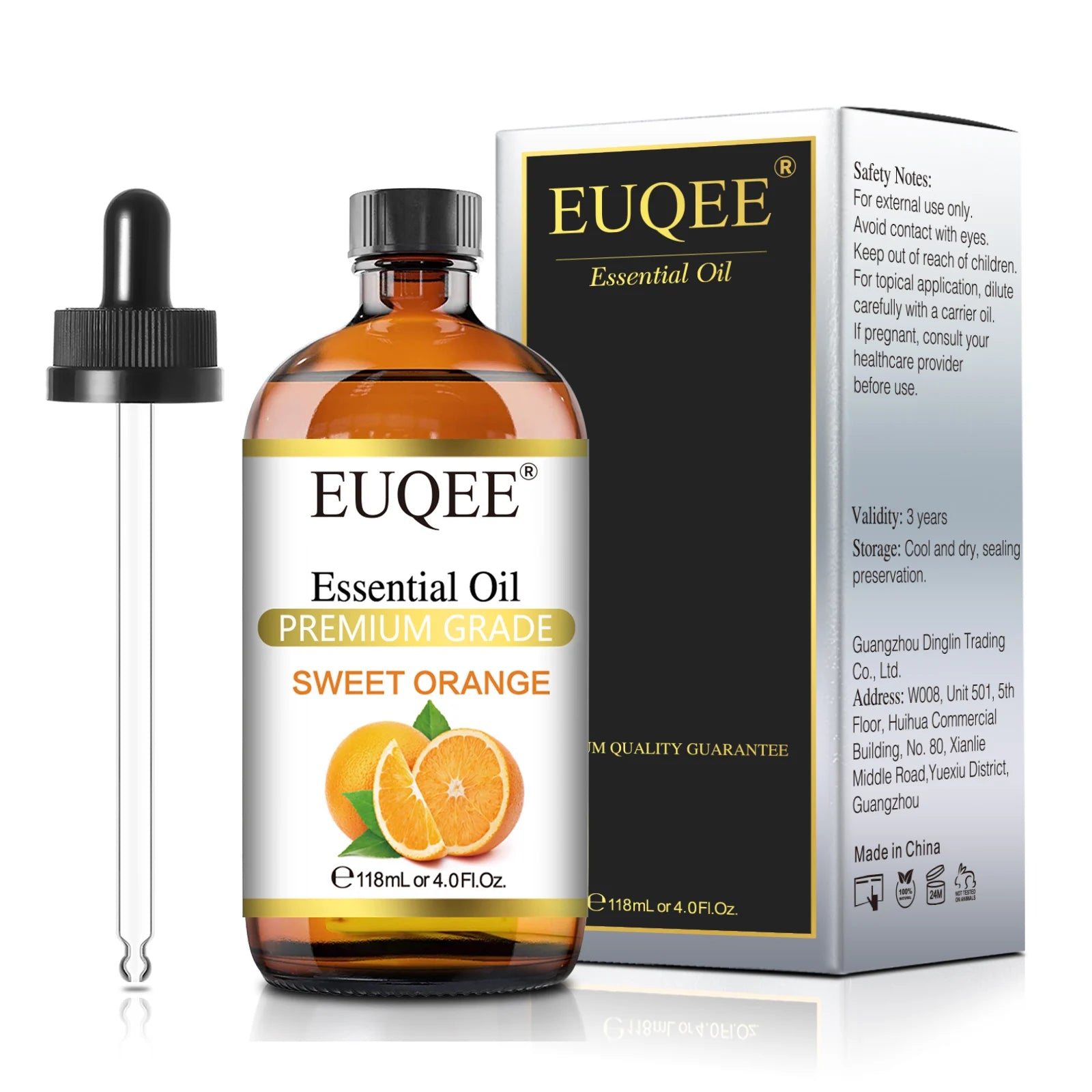 EUQEE Premium Essential Oil 118ml – Orange, Lavender &amp; Cinnamon