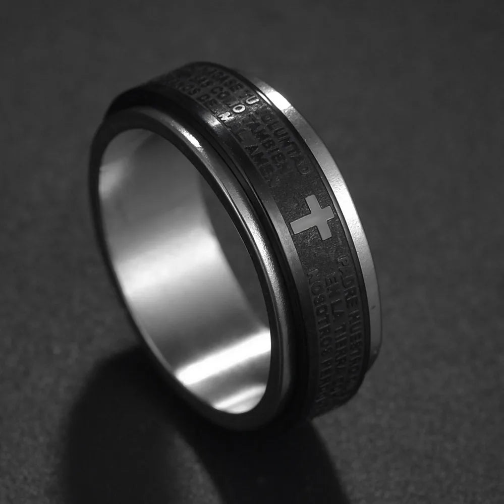 Bague Fidget Rotative en Acier Inoxydable – Chiffres Romains