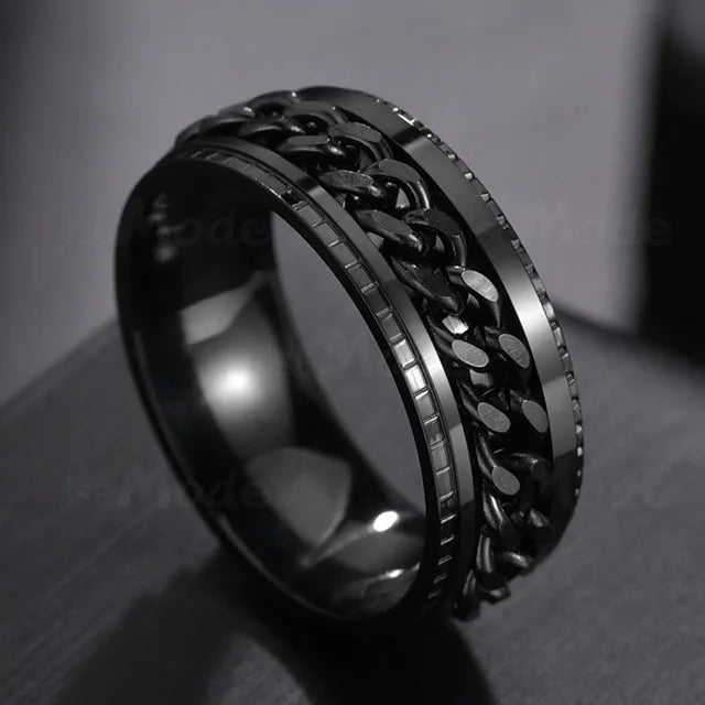 Bague Rotative Acier Inoxydable - Bijou Méditation Pleine Conscience