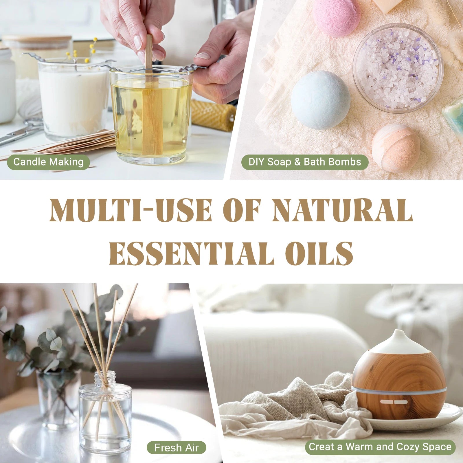 EUQEE Premium Essential Oil 118ml – Orange, Lavender &amp; Cinnamon