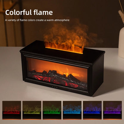 Diffuseur Huiles Essentielles Flamme - Humidificateur 7 Couleurs LED