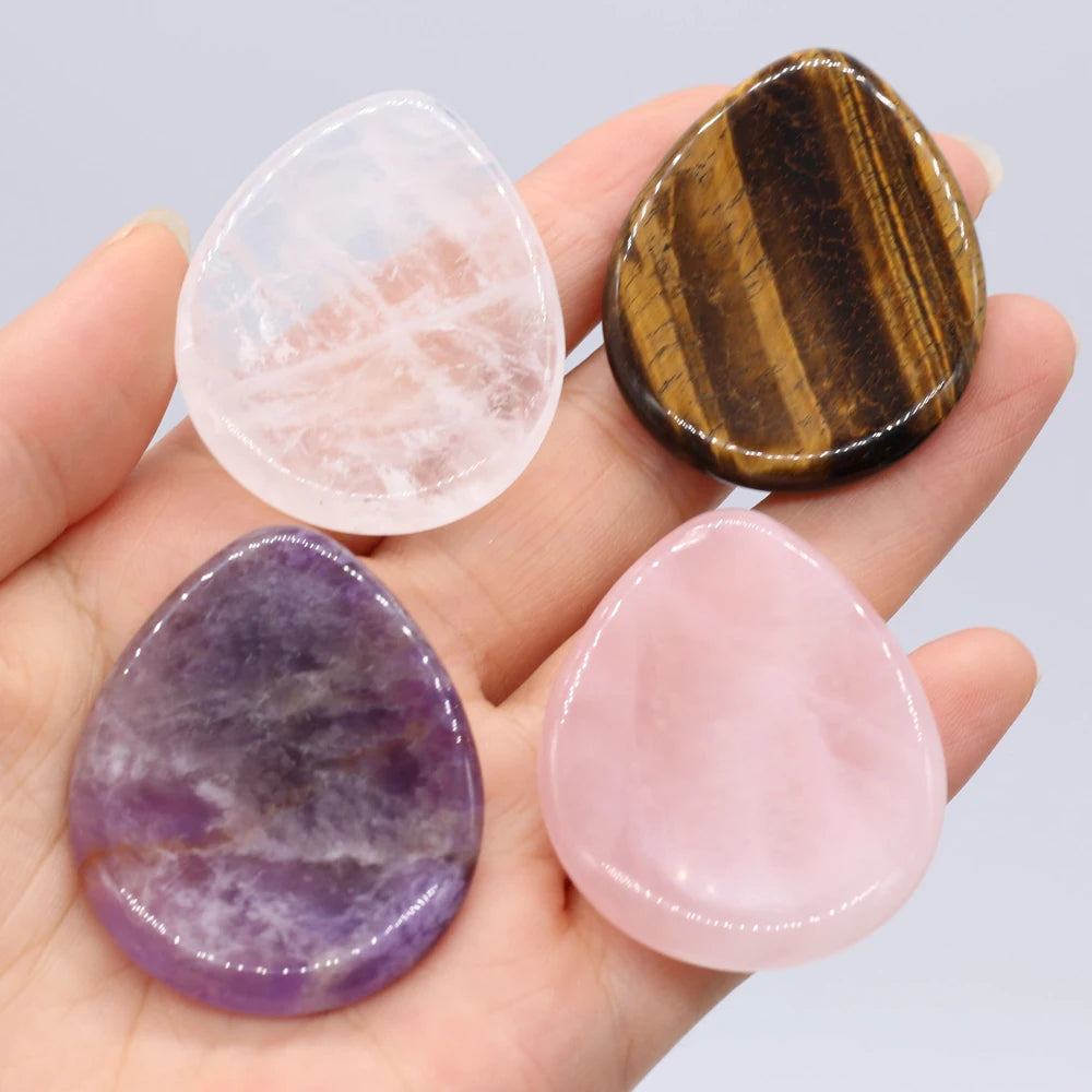 Gua Sha Cristal Améthyste &amp; Quartz Rose – Massage Visage &amp; Bien-être