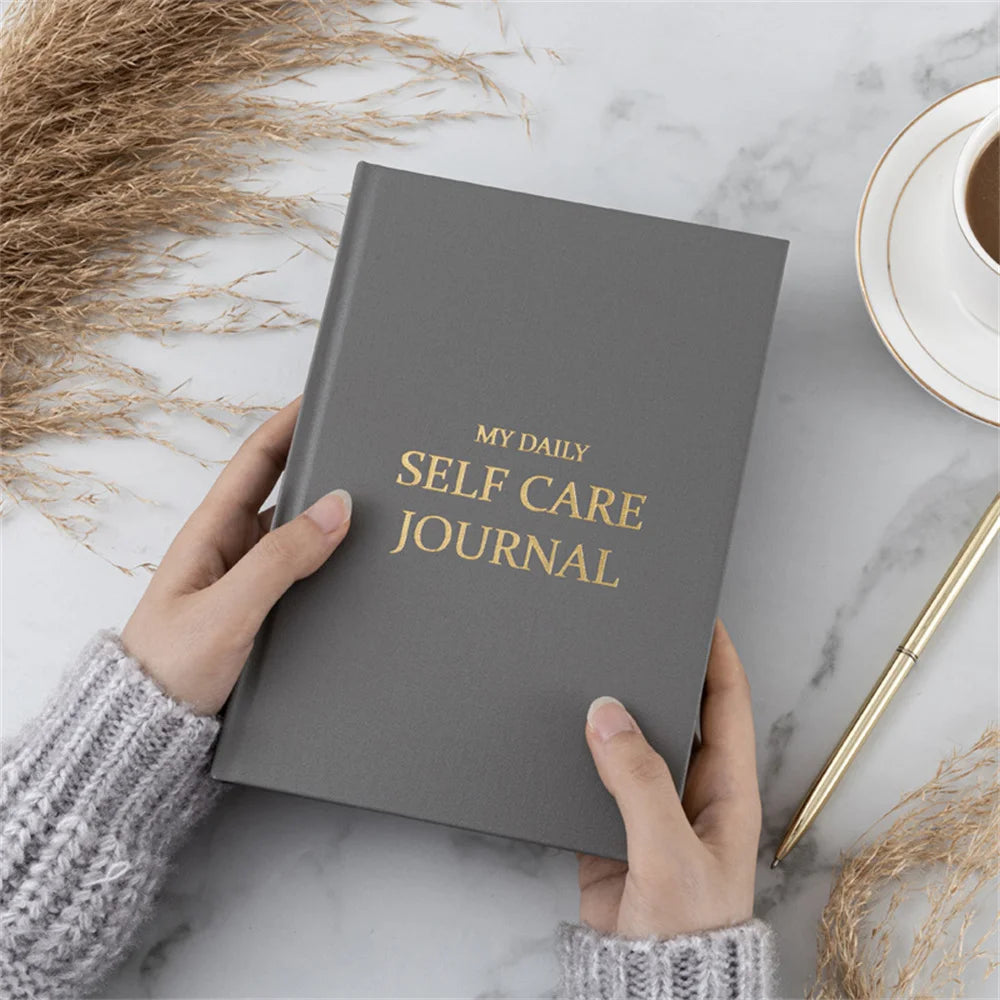 Five-Minute Gratitude Journal – Personal Development Notebook with Fabric Cover