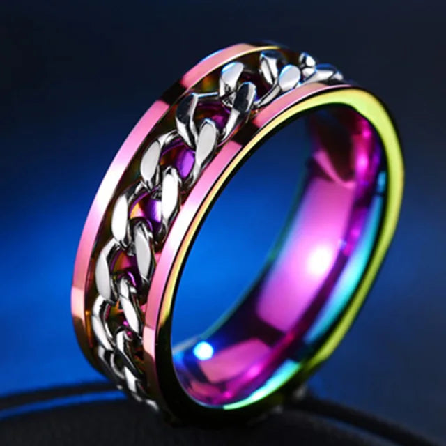 Bague Rotative Acier Inoxydable - Bijou Méditation Pleine Conscience