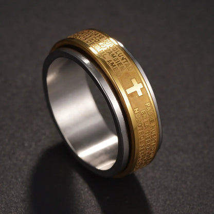Bague Fidget Rotative en Acier Inoxydable – Chiffres Romains